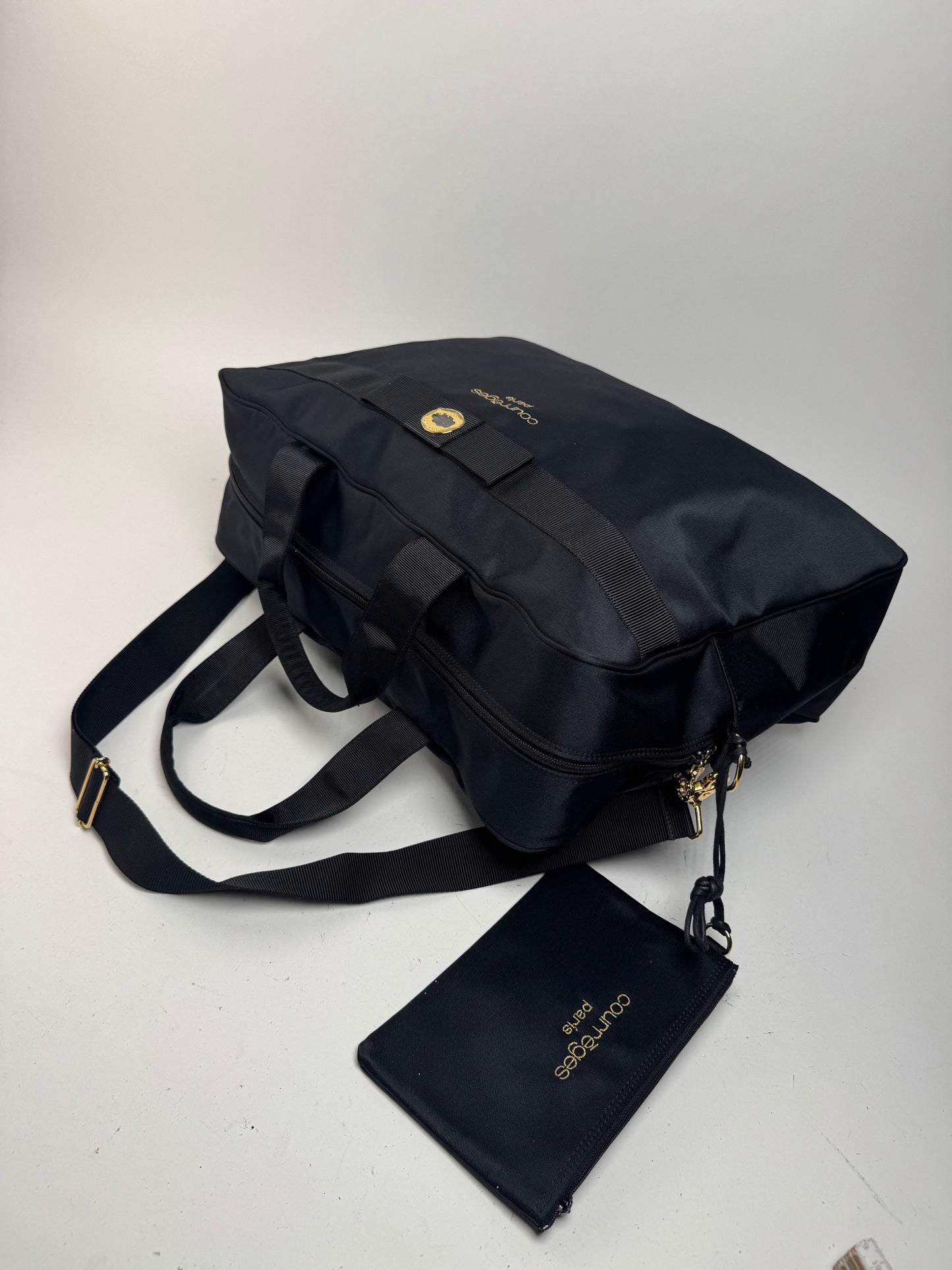 Sac polochon vintage Courreges Paris 2Way Cotton noir