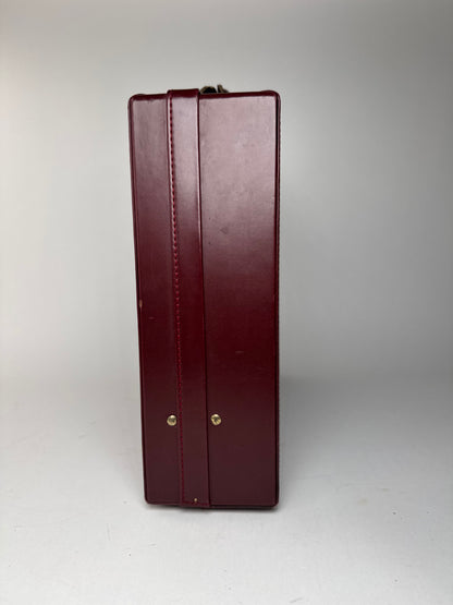 Valise vintage Cartier en cuir bordeaux