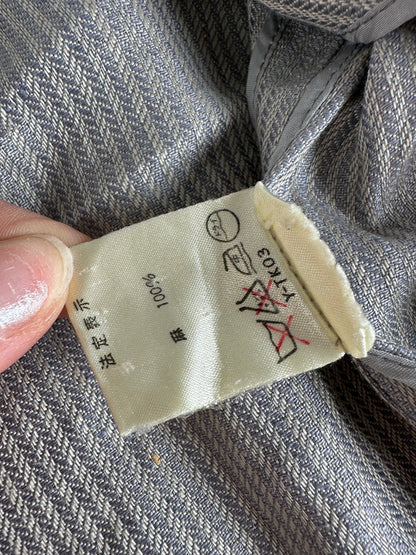 Vintage Dior Linen Blazer Light Grey Stripe S