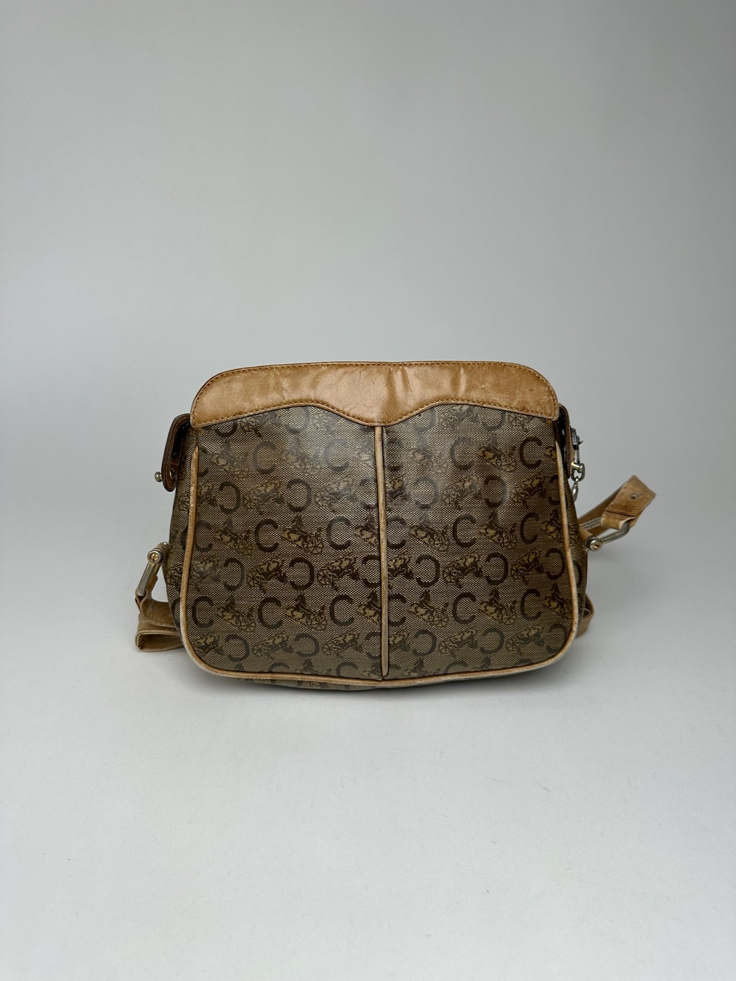 Vintage Celine Paris Triomphe Monogram Leather Bag