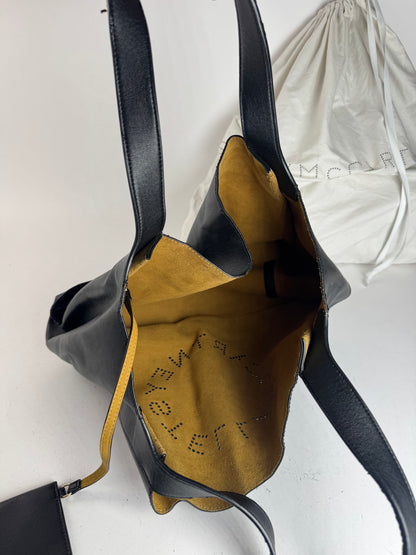 Vintage Stella Mc Cartney vegan Leather Logo Tote bag black