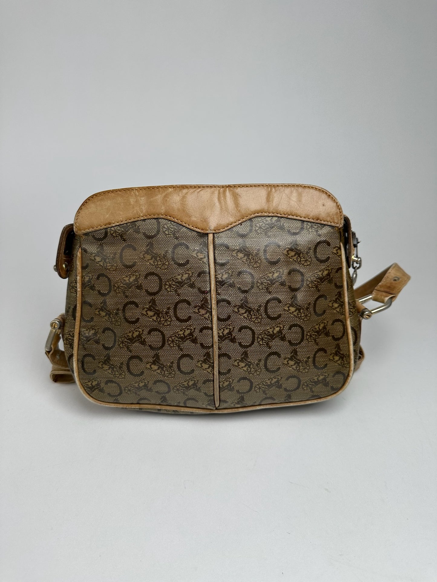 Vintage Celine Paris Triomphe Monogram Leather Bag