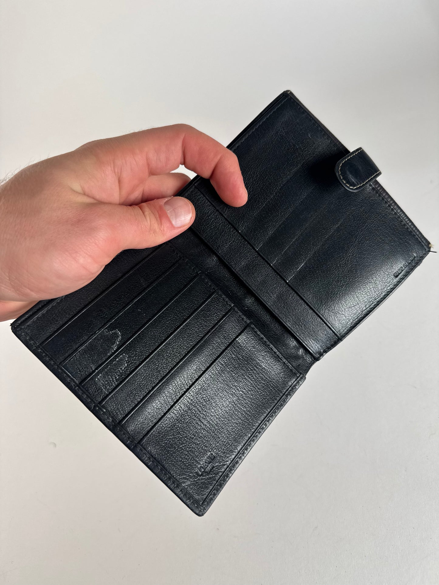 Vintage Loewe Madrid Leather Wallet Black Brown