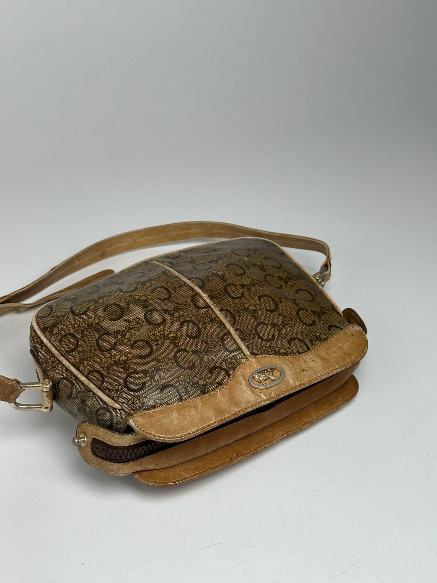 Vintage Celine Paris Triomphe Monogram Leather Bag