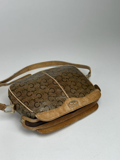 Vintage Celine Paris Triomphe Monogram Leather Bag