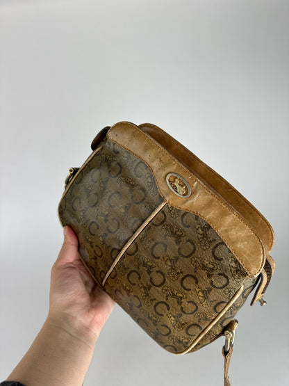 Vintage Celine Paris Triomphe Monogram Leather Bag