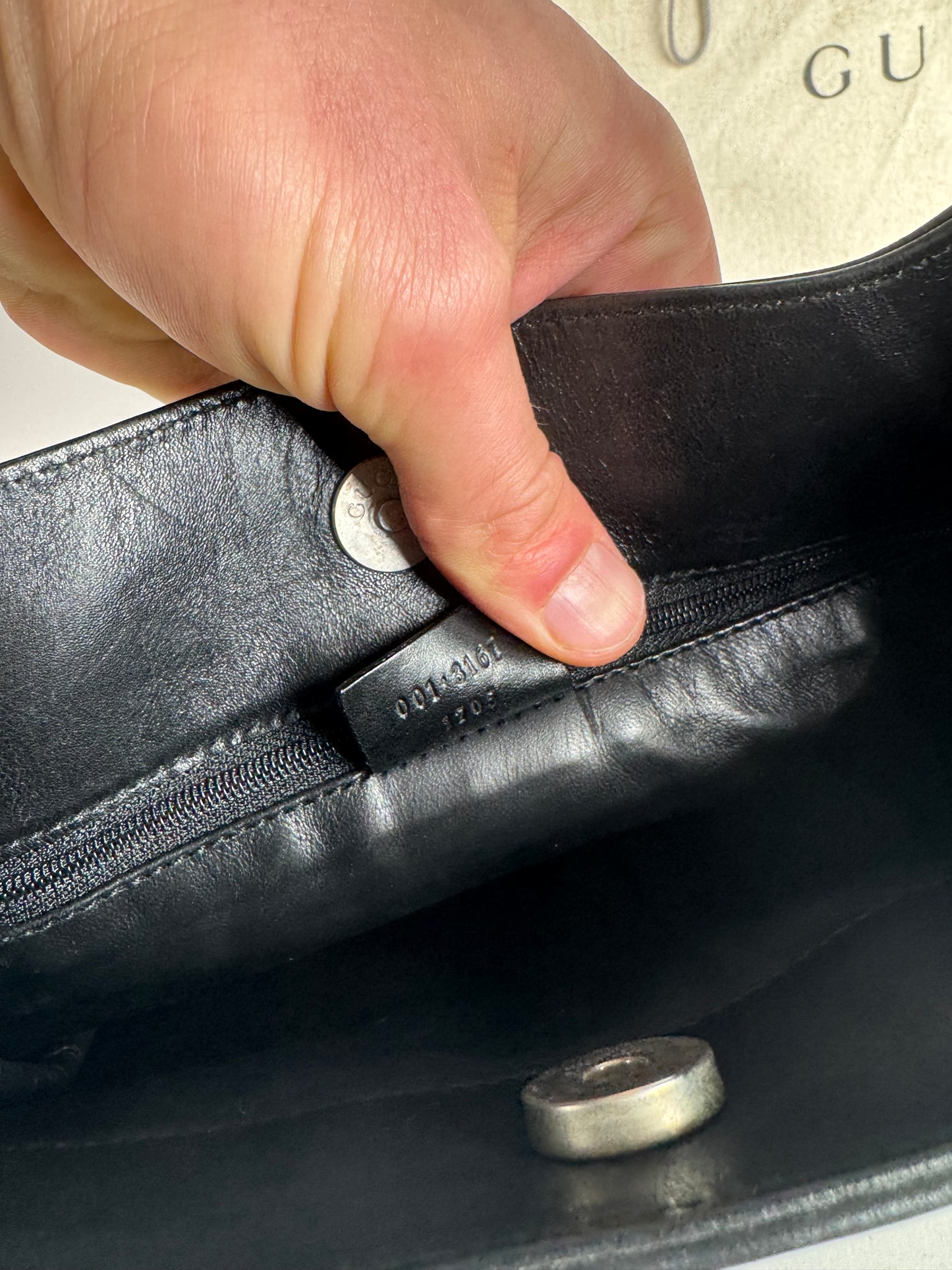 Vintage Gucci Leather Handbag Black