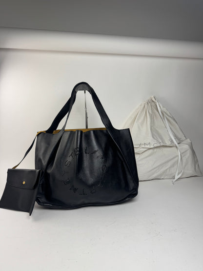 Vintage Stella Mc Cartney vegan Leather Logo Tote bag black