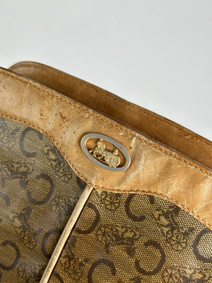 Vintage Celine Paris Triomphe Monogram Leather Bag