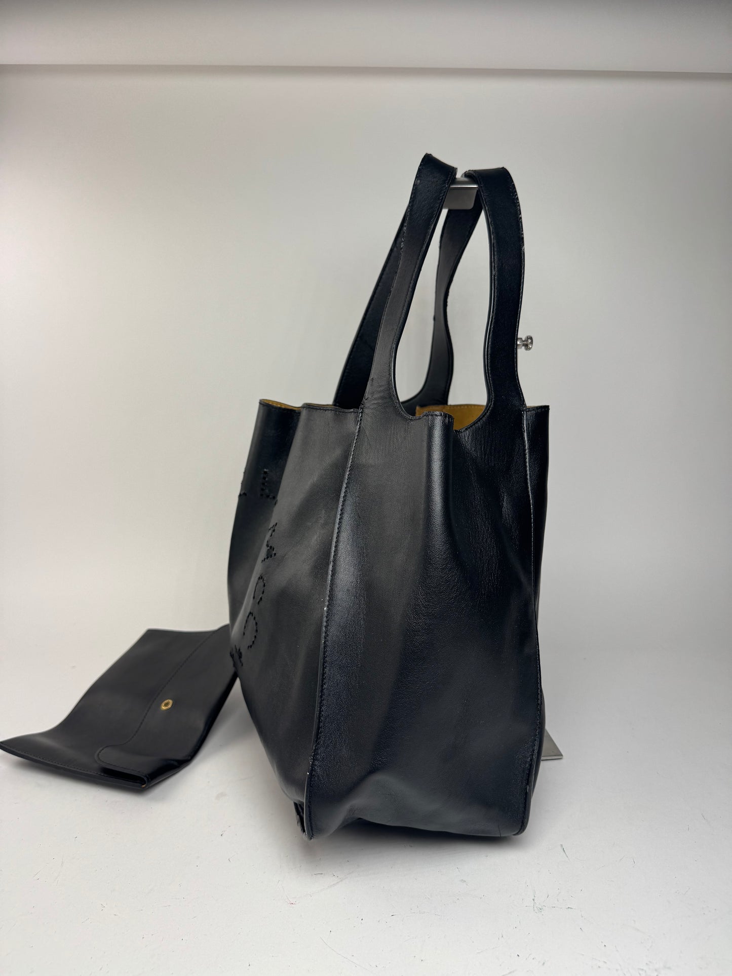Vintage Stella Mc Cartney vegan Leather Logo Tote bag black