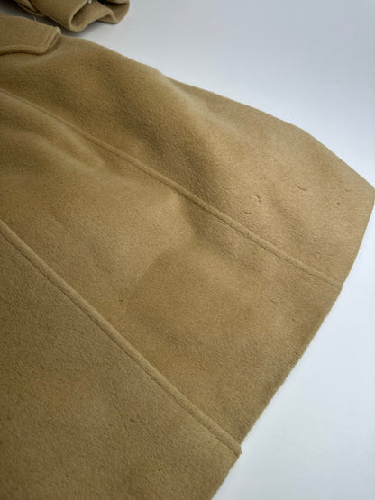 Vintage Burberry Wool Trench Coat Beige Gold M