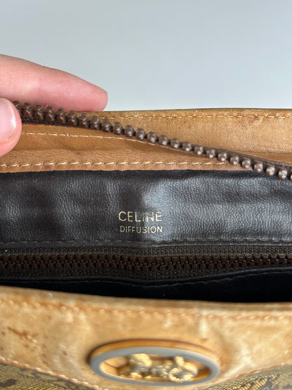 Vintage Celine Paris Triomphe Monogram Leather Bag