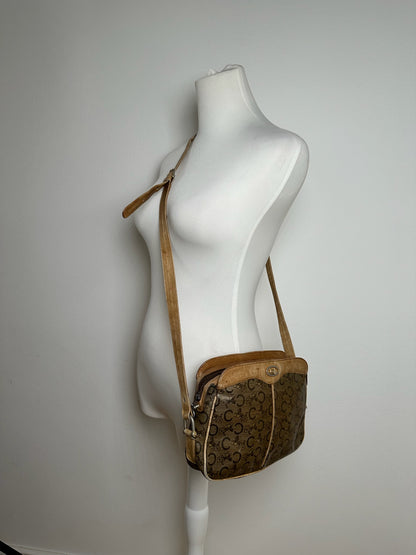 Vintage Celine Paris Triomphe Monogram Leather Bag