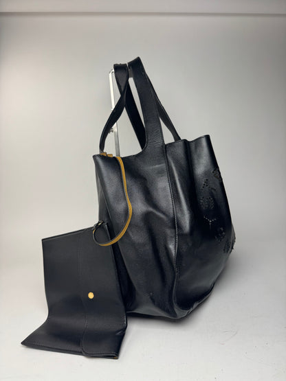 Vintage Stella Mc Cartney vegan Leather Logo Tote bag black