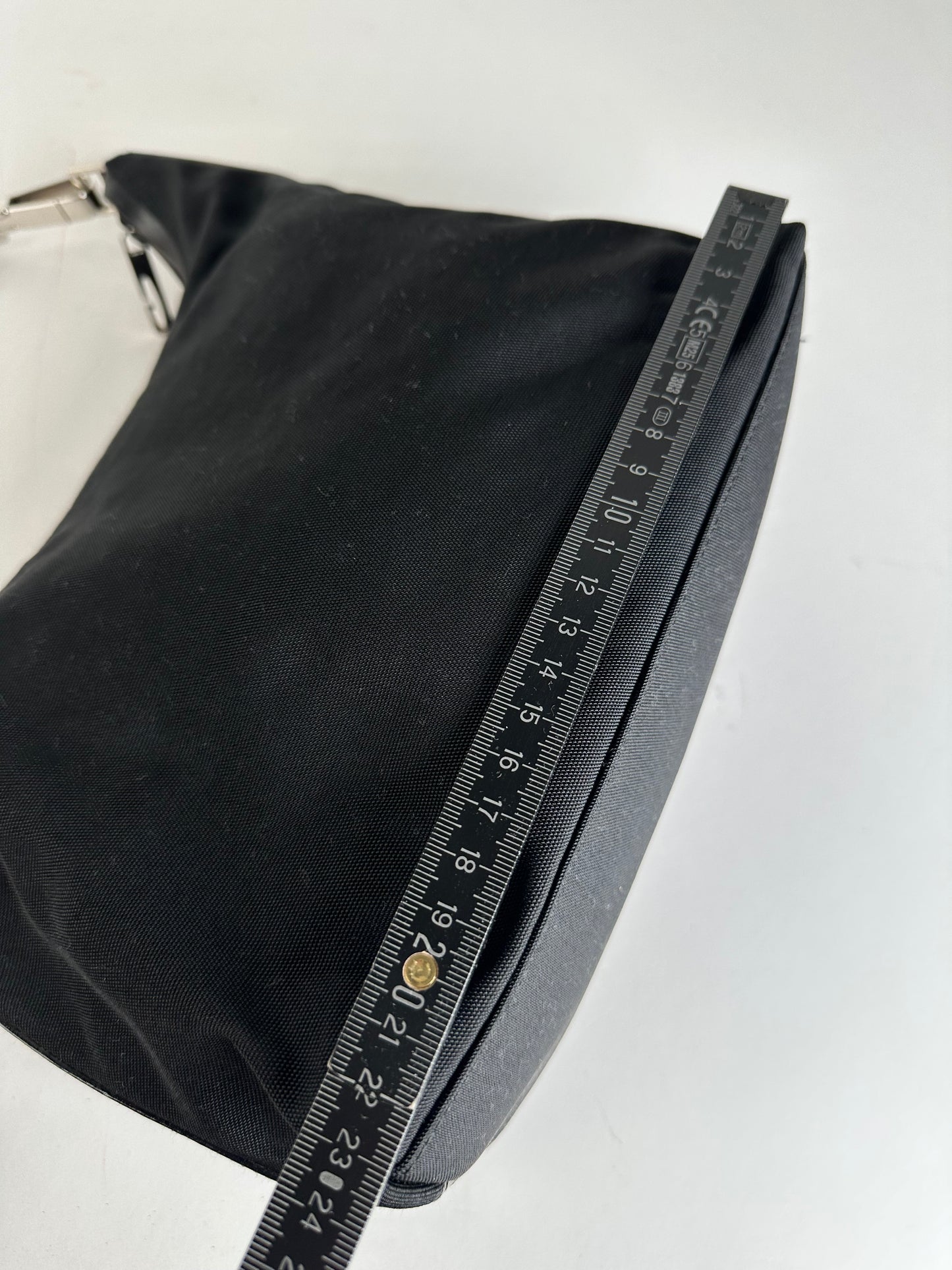 Vintage Gucci Canvas Leather Hobo Bag Black