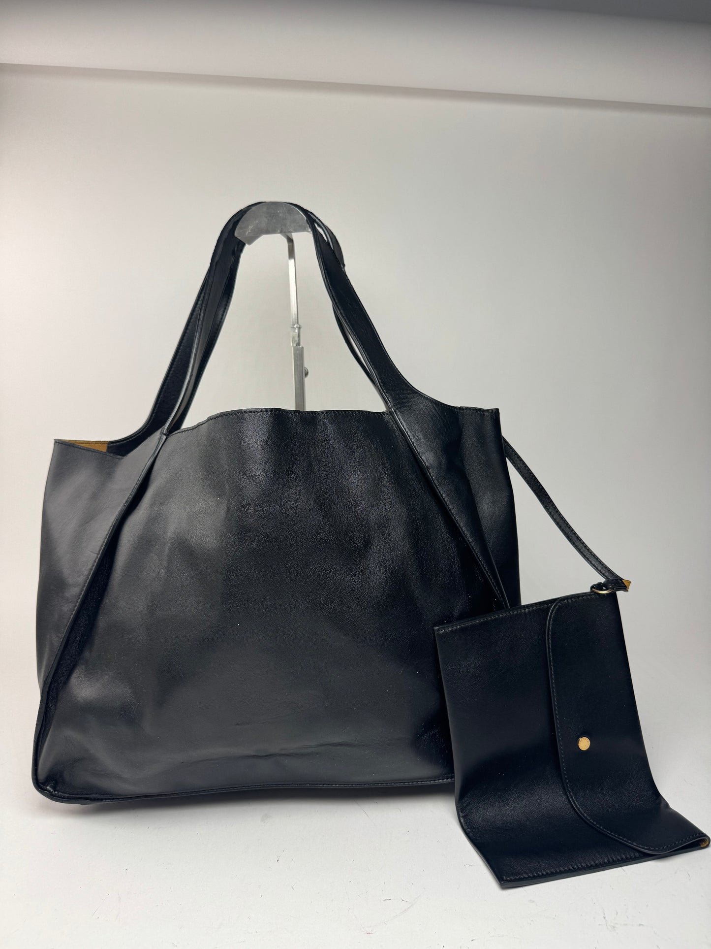 Vintage Stella Mc Cartney vegan Leather Logo Tote bag black