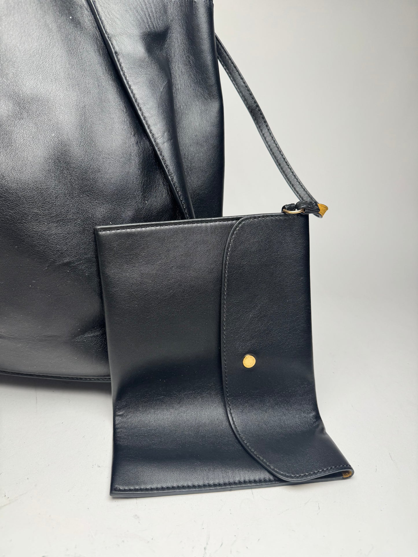 Vintage Stella Mc Cartney vegan Leather Logo Tote bag black