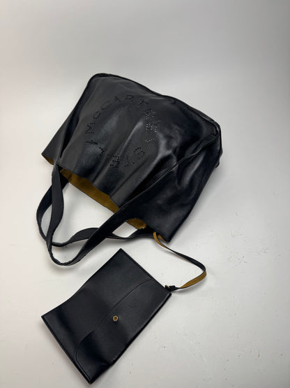 Vintage Stella Mc Cartney vegan Leather Logo Tote bag black