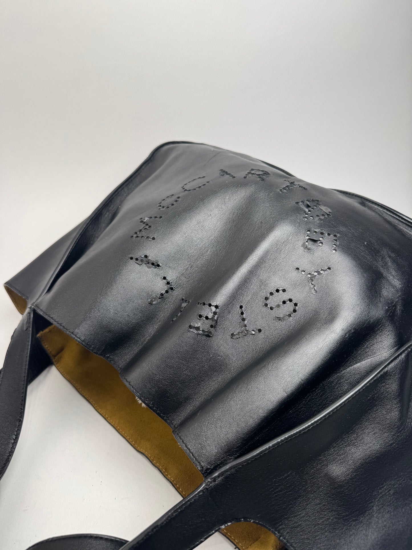 Vintage Stella Mc Cartney vegan Leather Logo Tote bag black