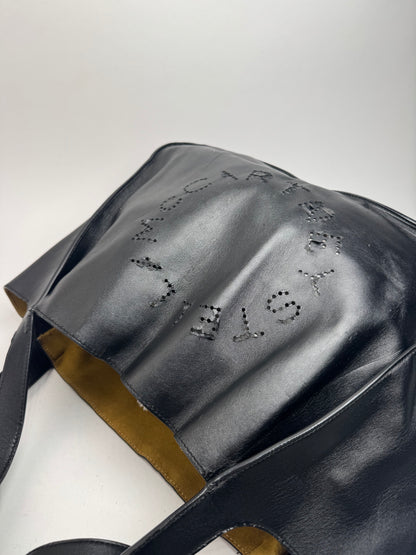 Vintage Stella Mc Cartney vegan Leather Logo Tote bag black