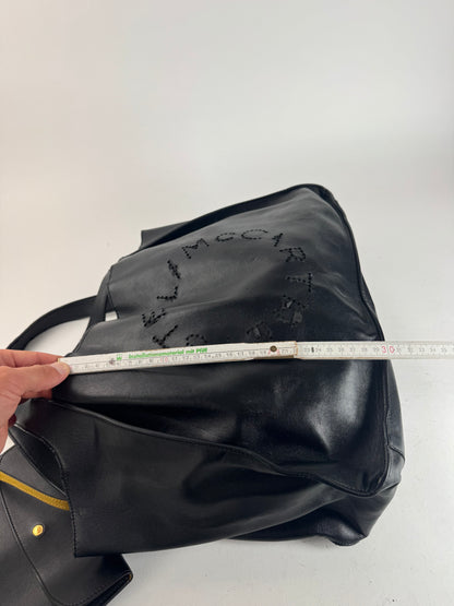 Vintage Stella Mc Cartney vegan Leather Logo Tote bag black