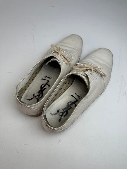 Vintage Yves Saint Laurent Leather Shoes White 37