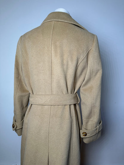 Vintage Burberry Wool Trench Coat Beige Gold M