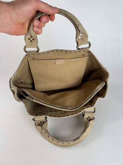 Vintage Celine Paris Suede Bag Beige