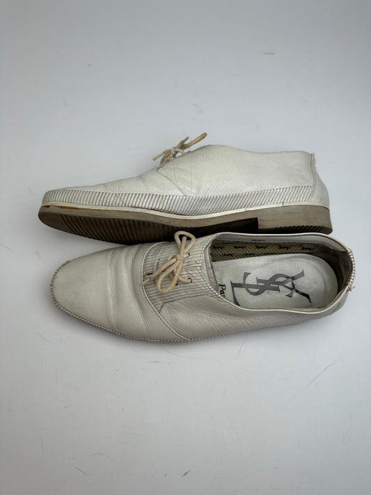Vintage Yves Saint Laurent Leather Shoes White 37