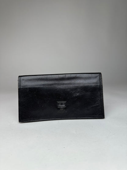 Vintage Givenchy Logo Leather Card Holder / Clutch Black