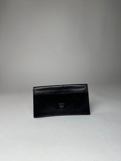 Vintage Givenchy Logo Leather Card Holder / Clutch Black