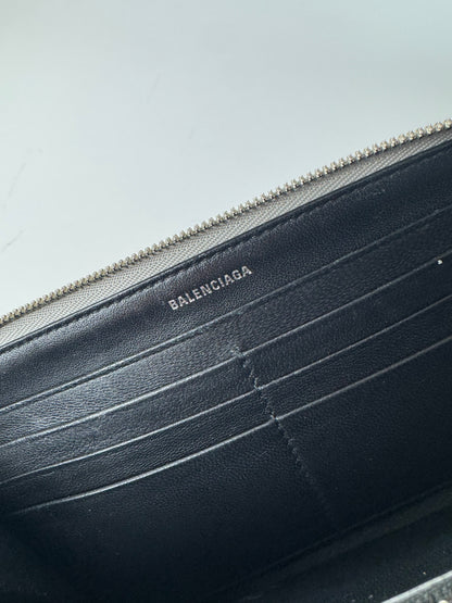 Vintage Balenciaga Zippy Leather Wallet Black