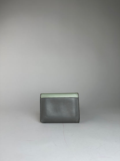 Vintage Celine Paris Envelope Card Holder Green Grey White