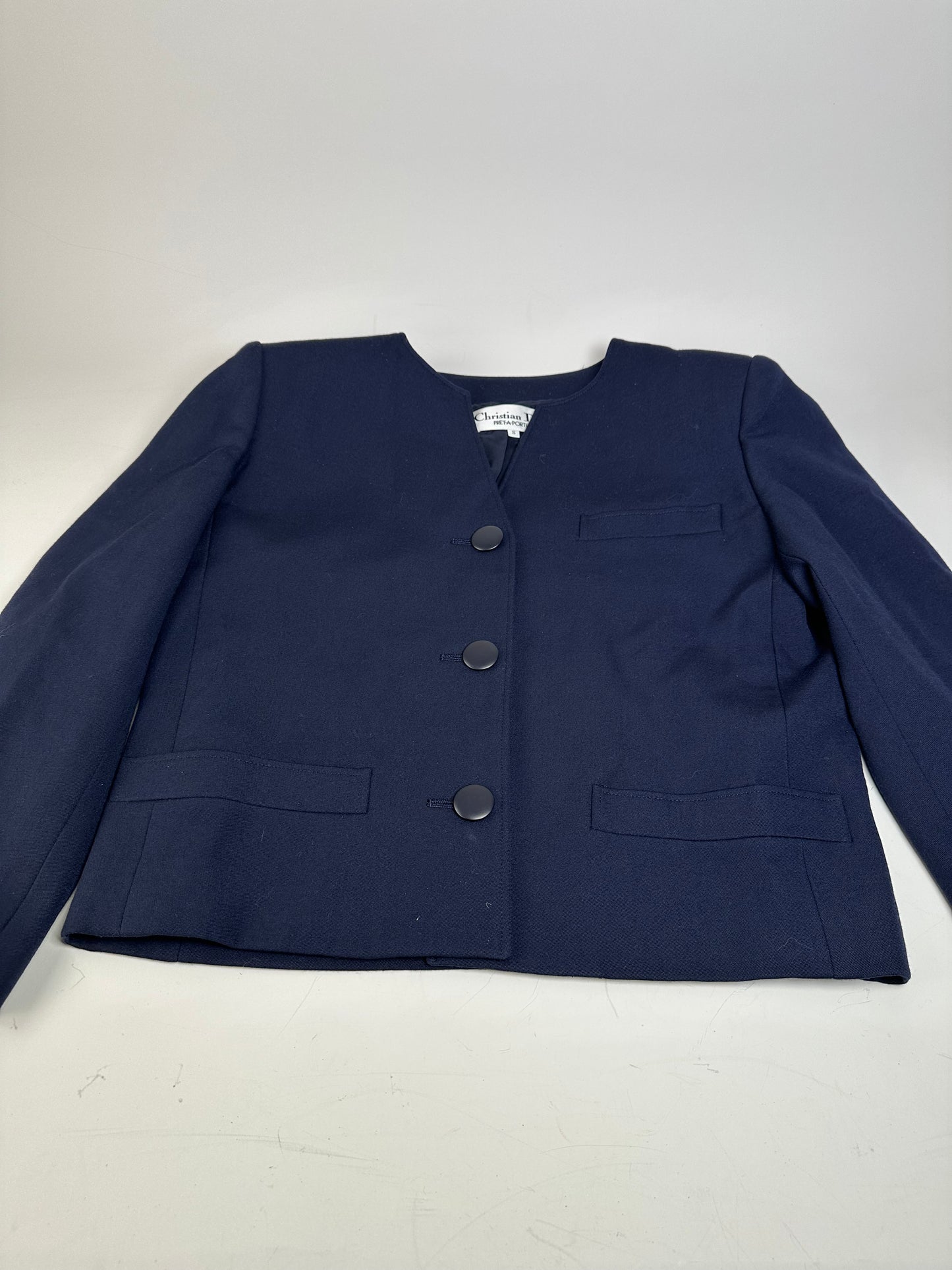 Vintage Dior Wool Jacket Navy S