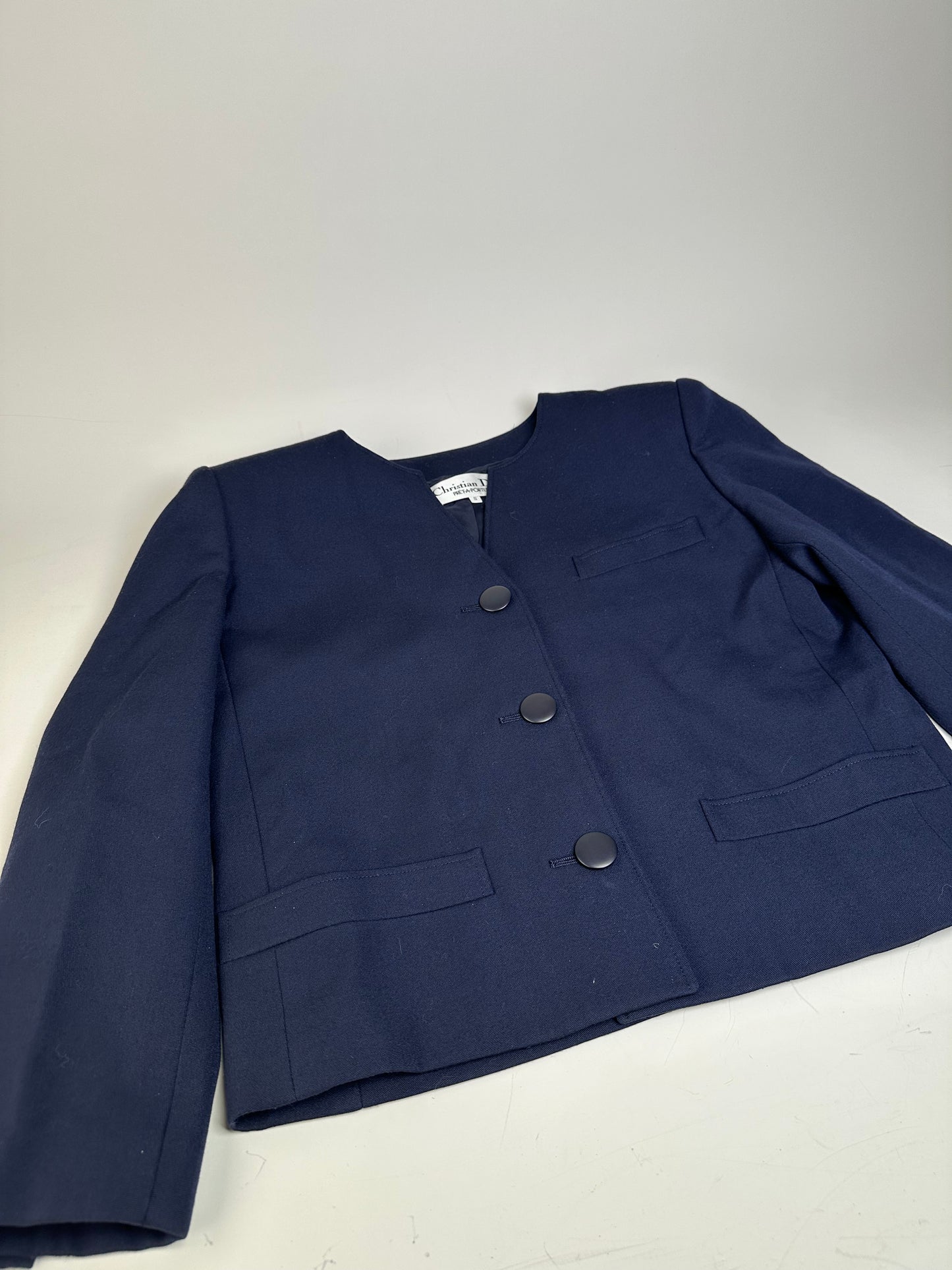 Vintage Dior Wool Jacket Navy S