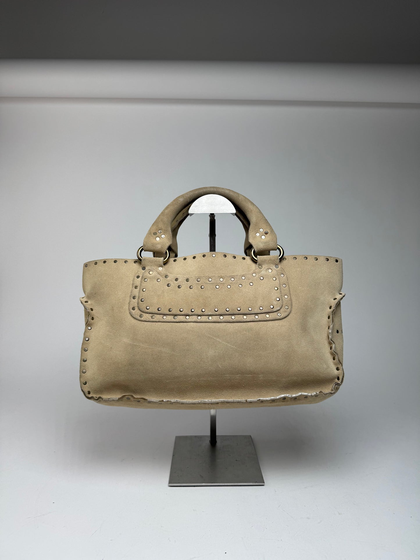Vintage Celine Paris Suede Bag Beige