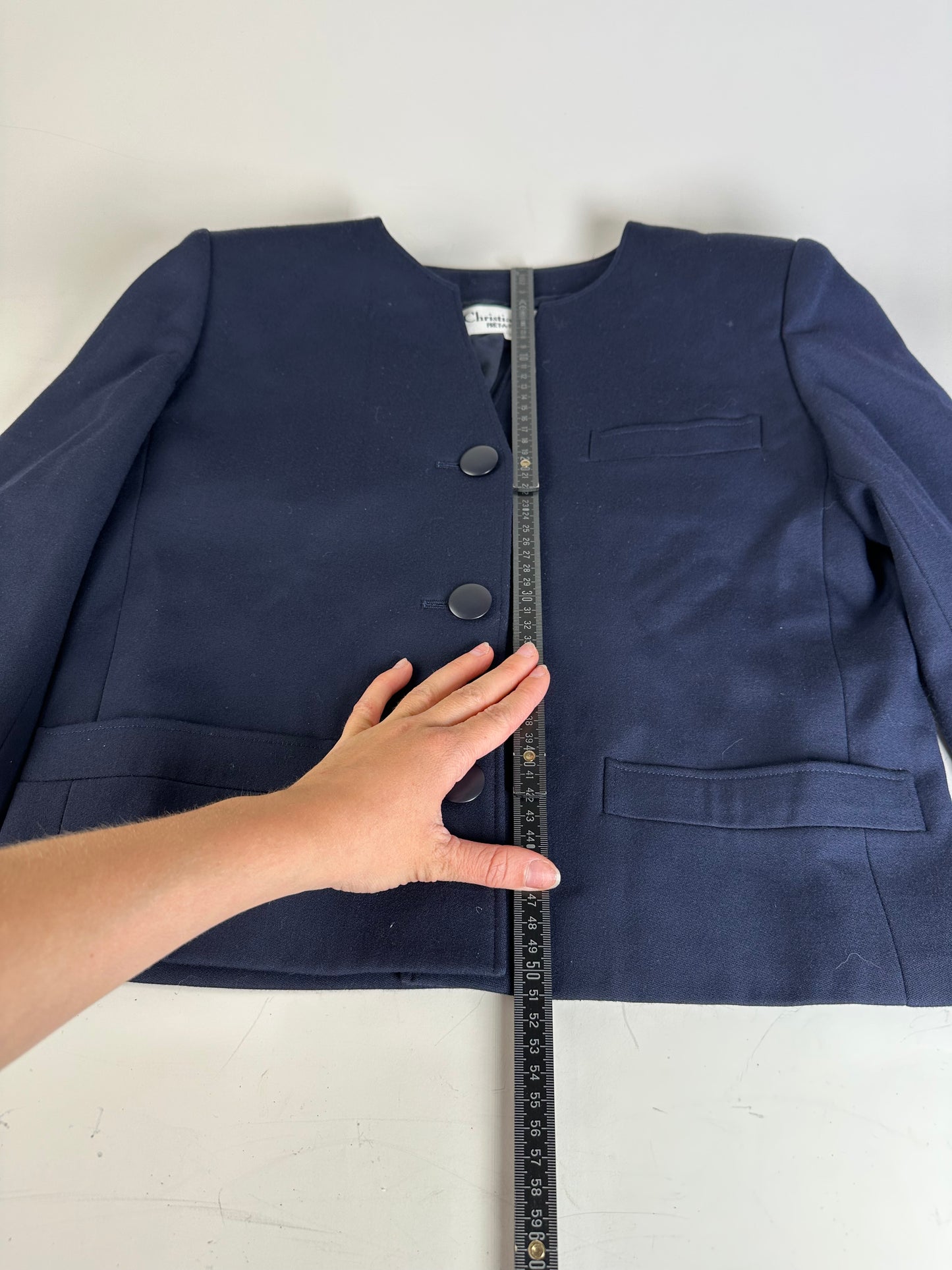 Vintage Dior Wool Jacket Navy S