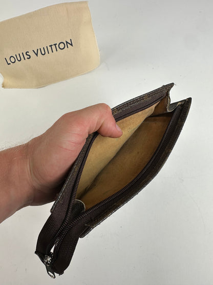 Vintage Louis Vuitton Monogram Canvas Zip Pouch Brown