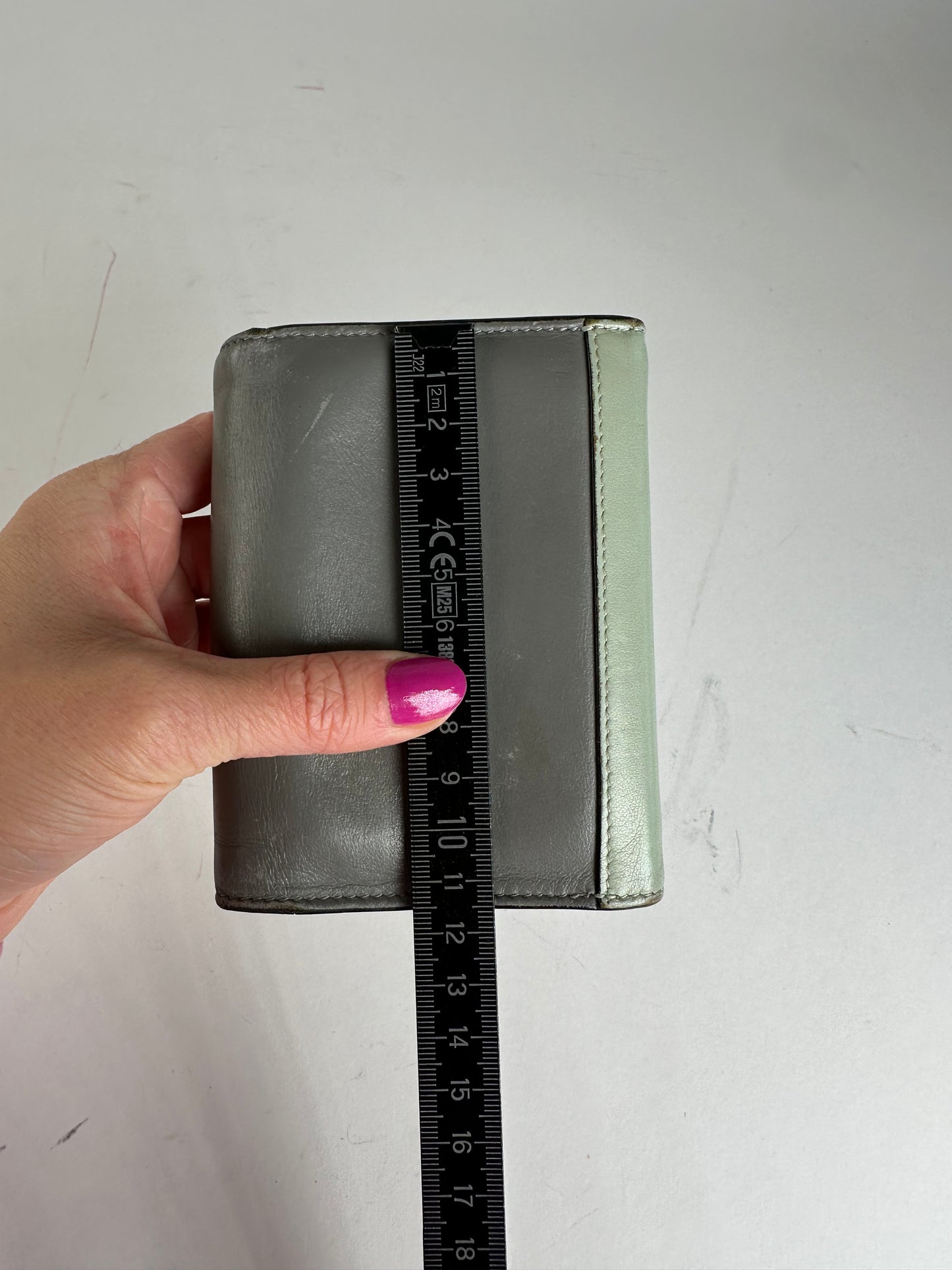 Vintage Celine Paris Envelope Card Holder Green Grey White