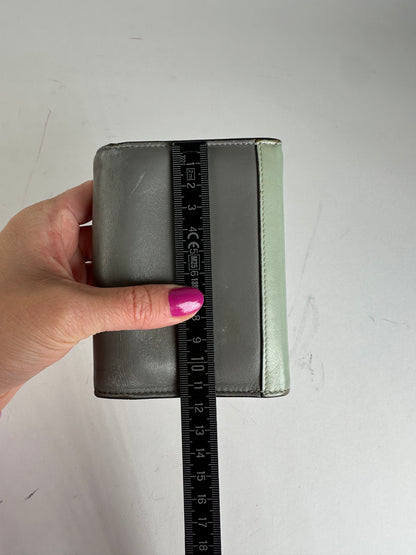 Vintage Celine Paris Envelope Card Holder Green Grey White