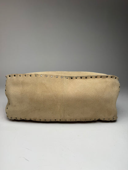 Vintage Celine Paris Suede Bag Beige
