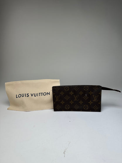 Vintage Louis Vuitton Monogram Canvas Zip Pouch Brown