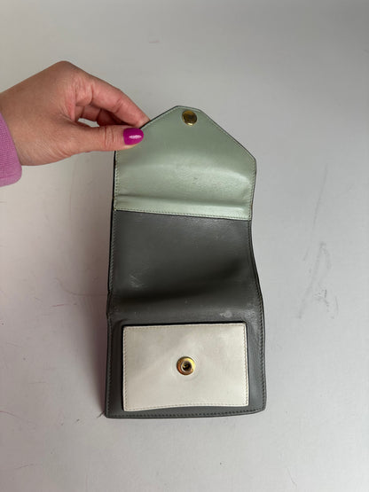 Vintage Celine Paris Envelope Card Holder Green Grey White