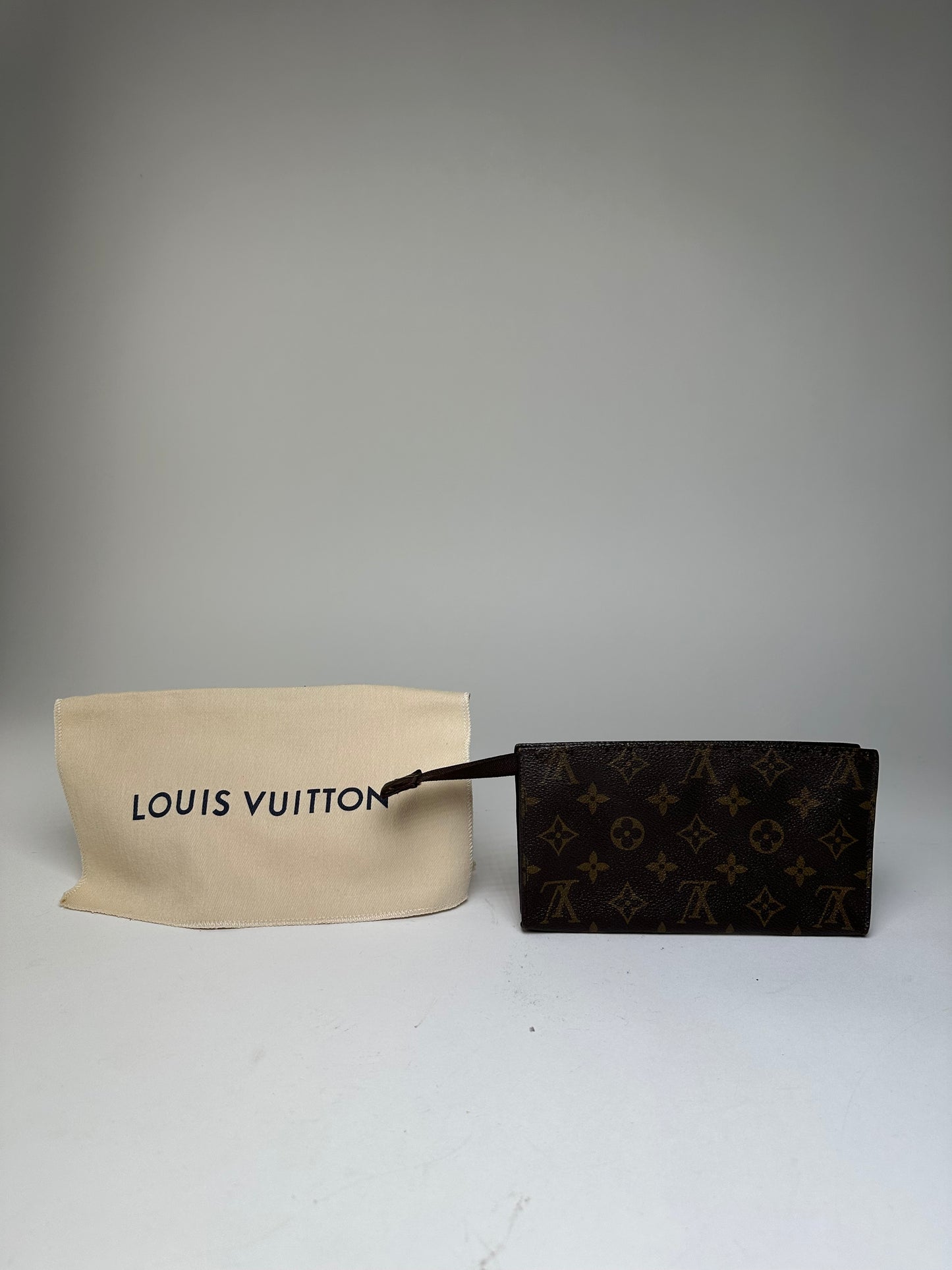Vintage Louis Vuitton Monogram Canvas Zip Pouch Brown
