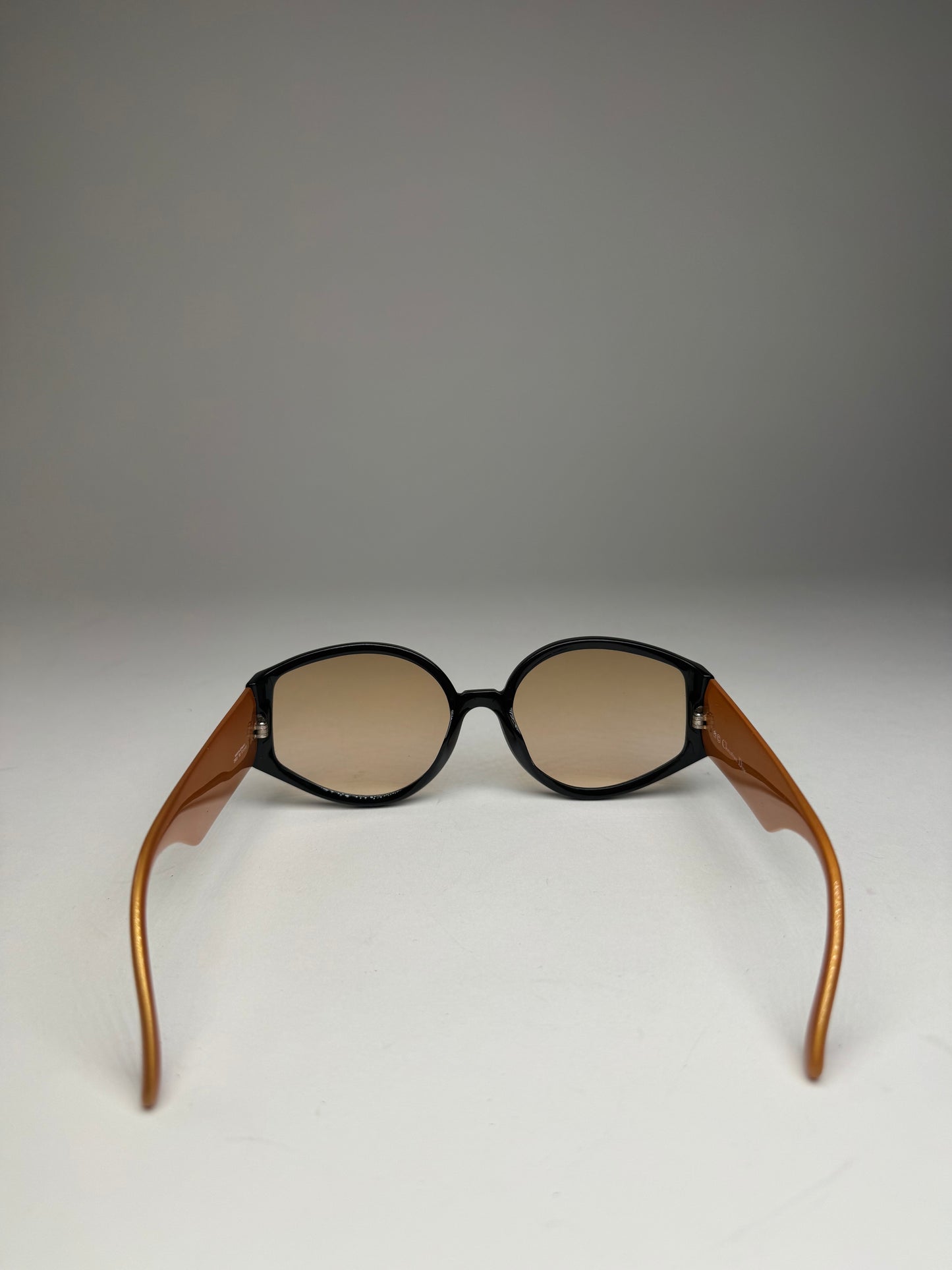 Vintage Dior Snake Emblossed Sunglasses Yellow Black