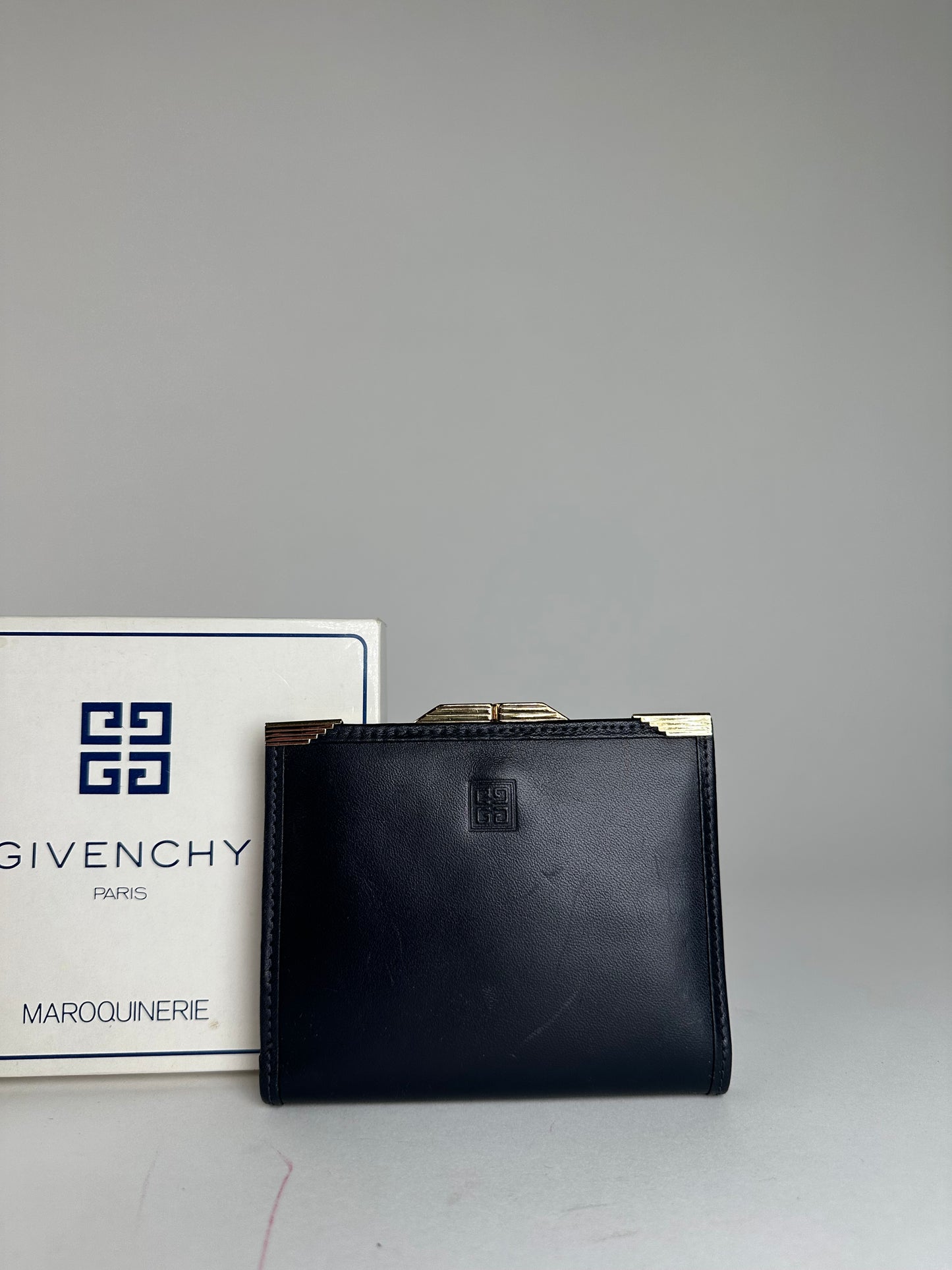Vintage Givenchy Leather Logo Wallet Black