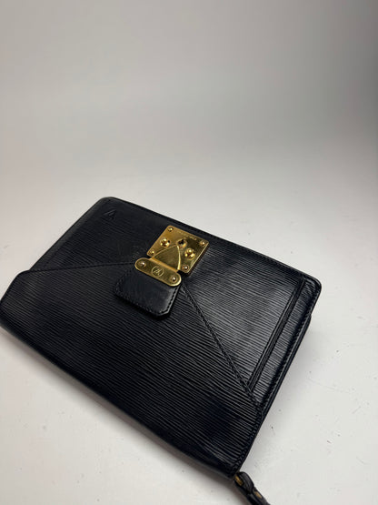 Pochette vintage Louis Vuitton en cuir EPI noir