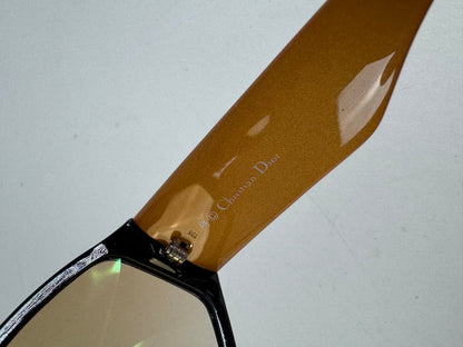 Vintage Dior Snake Emblossed Sunglasses Yellow Black