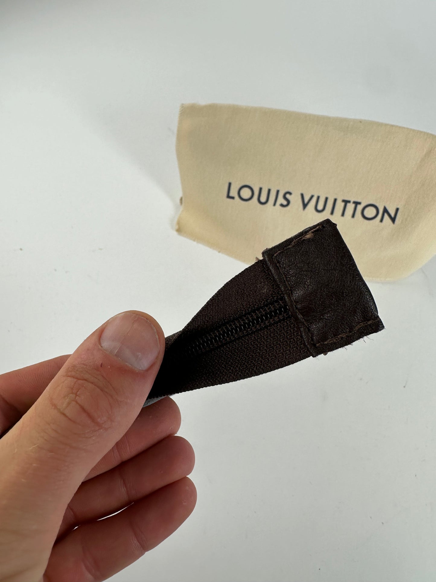 Vintage Louis Vuitton Monogram Canvas Zip Pouch Brown