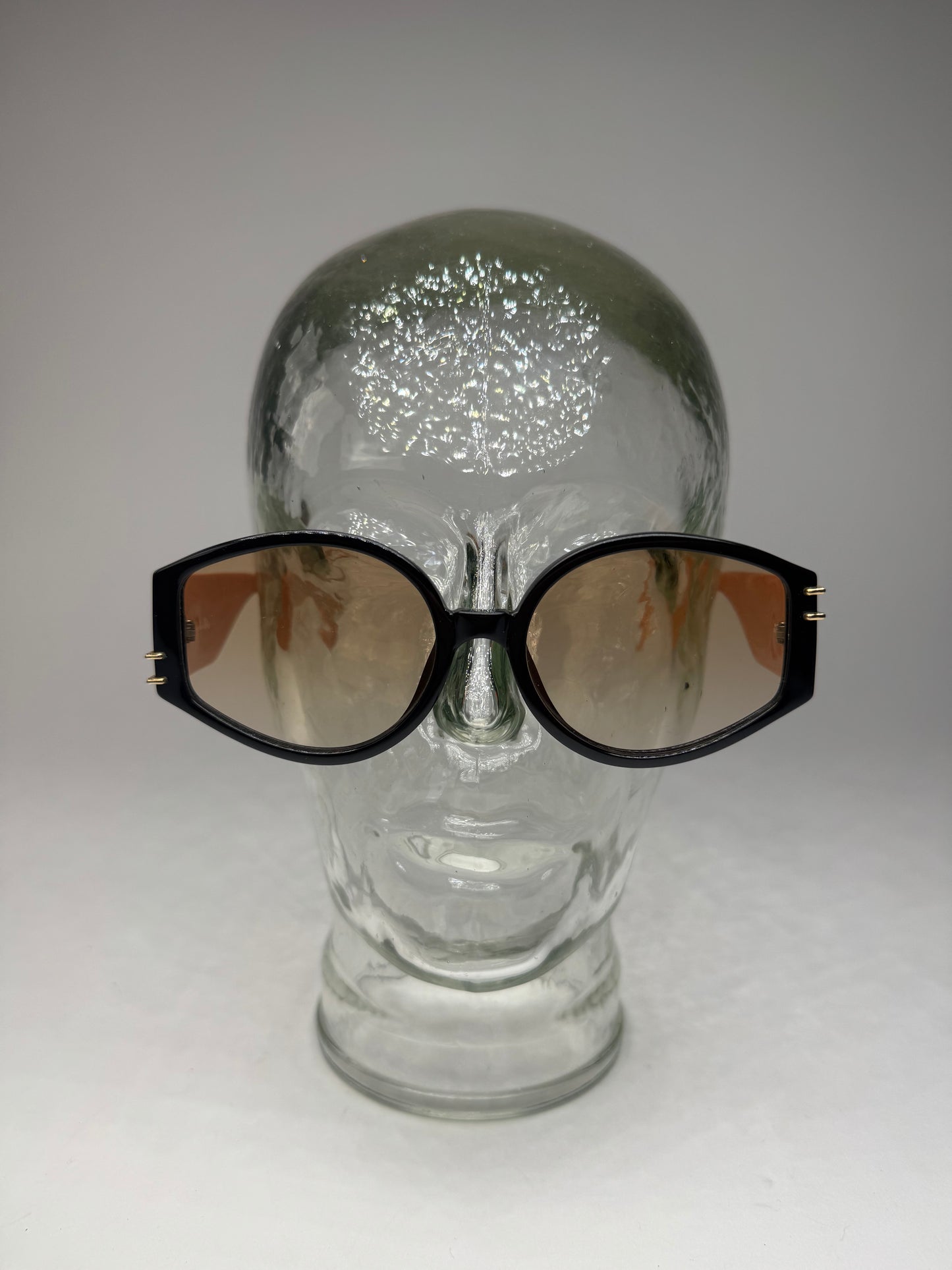 Vintage Dior Snake Emblossed Sunglasses Yellow Black